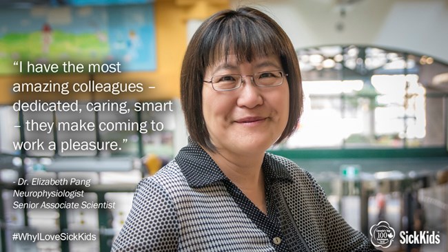 "I have the most amazing colleagues - dedicated, caring, smart - they make coming to work a pleasure." Dr. Elizabeth Pang