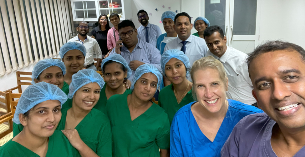 A group photo of the surgical team in Sri Lanka. 