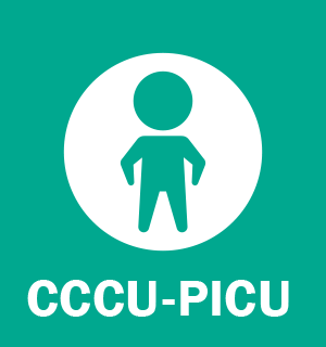 Icon of a simplified person inside a white circle on a teal background, with the text ‘CCCU‑PICU’ below.
