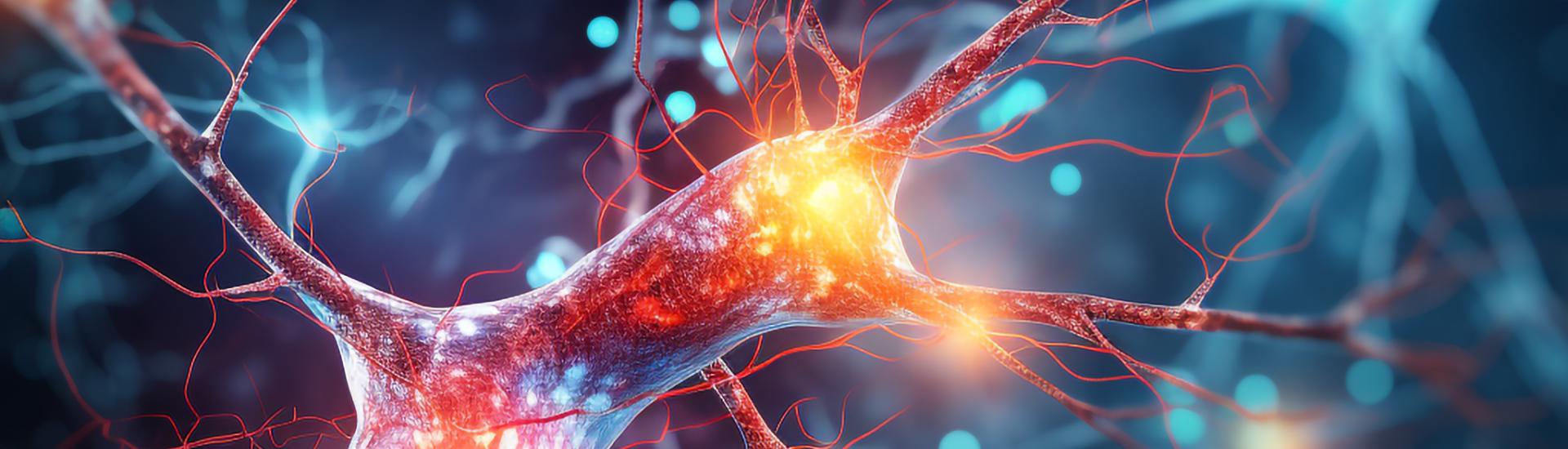 An illustration of flashing neurons. Created by SickKids using Midjourney.