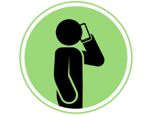 An illustration of a person holding a phone to their ear