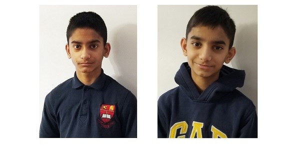 Headshots of two young boys, side by side.