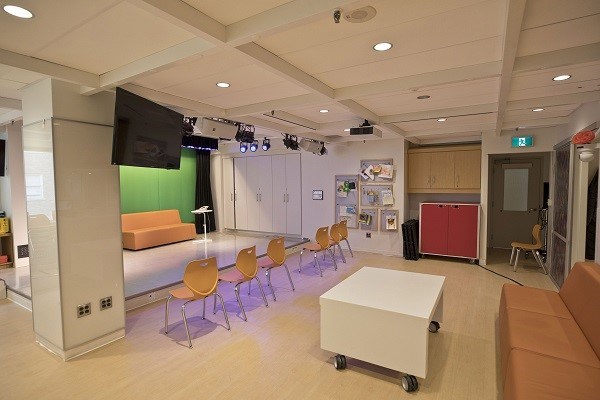 Marnie’s Studio, featuring a film set and audience area.