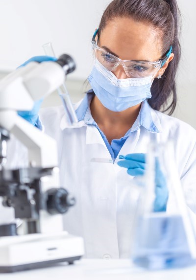 Researcher working in a lab.