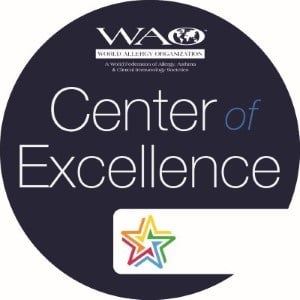 World Allergy Organization (WAO) Center of Excellence designation badge