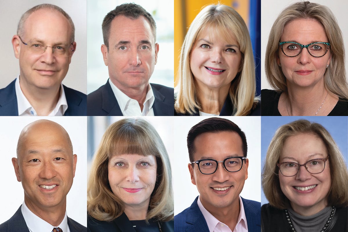 Tiled image including 8 leadership headshots.