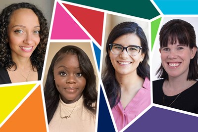 Collage of the Research Institute trainees, featuring Kimberly Gauthier, Nifemi Adeoye, Kristine Keon, and Clare Burn Aschner