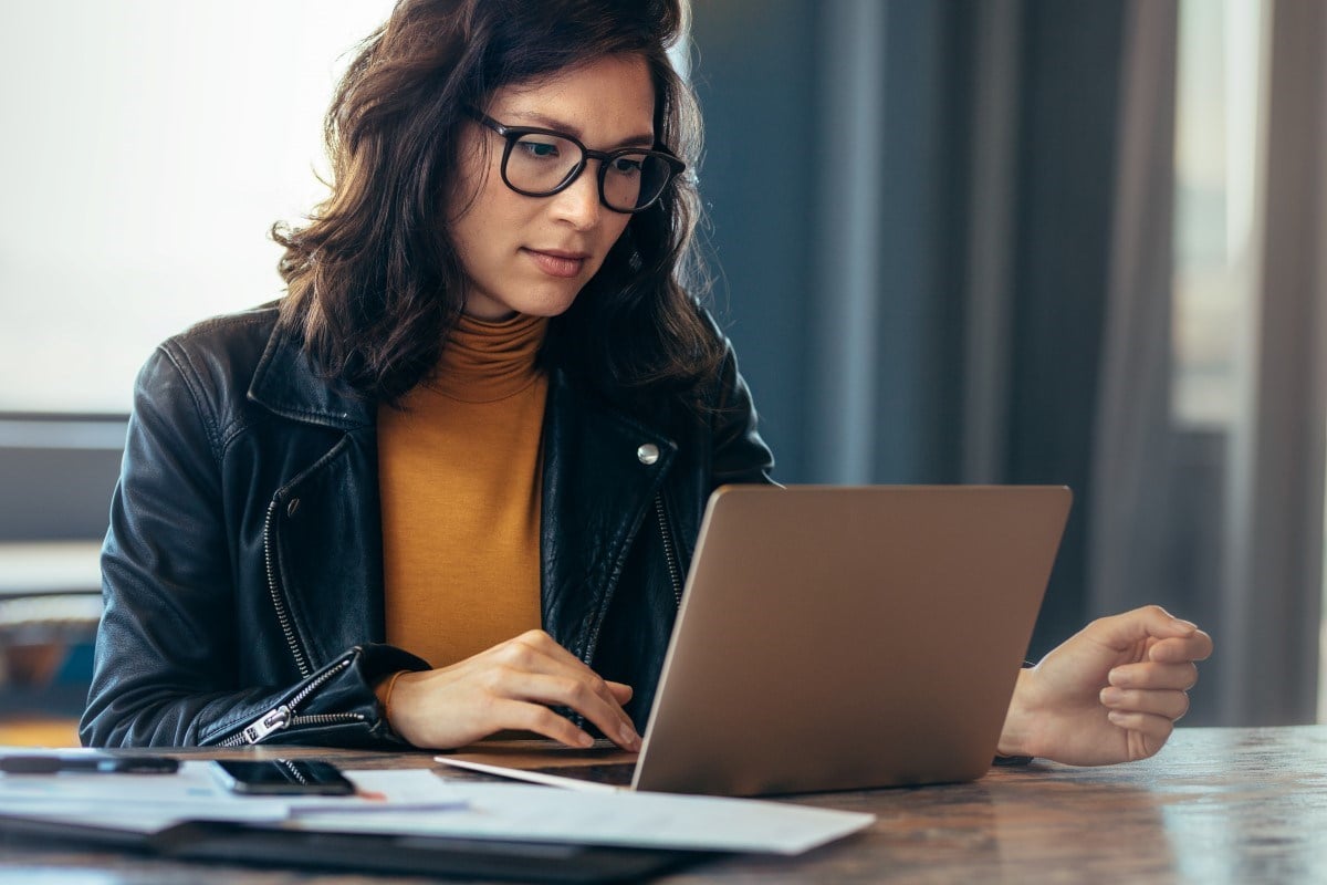 A woman on her laptop