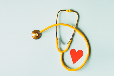 Stethoscope with a paper heart