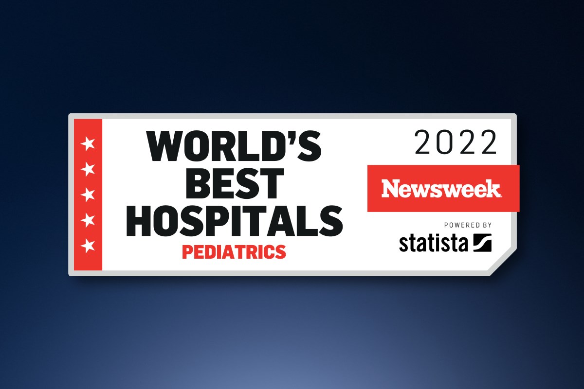 Banner that reads: World's Best Hospitals Paediatrics. 2022. Newsweek.