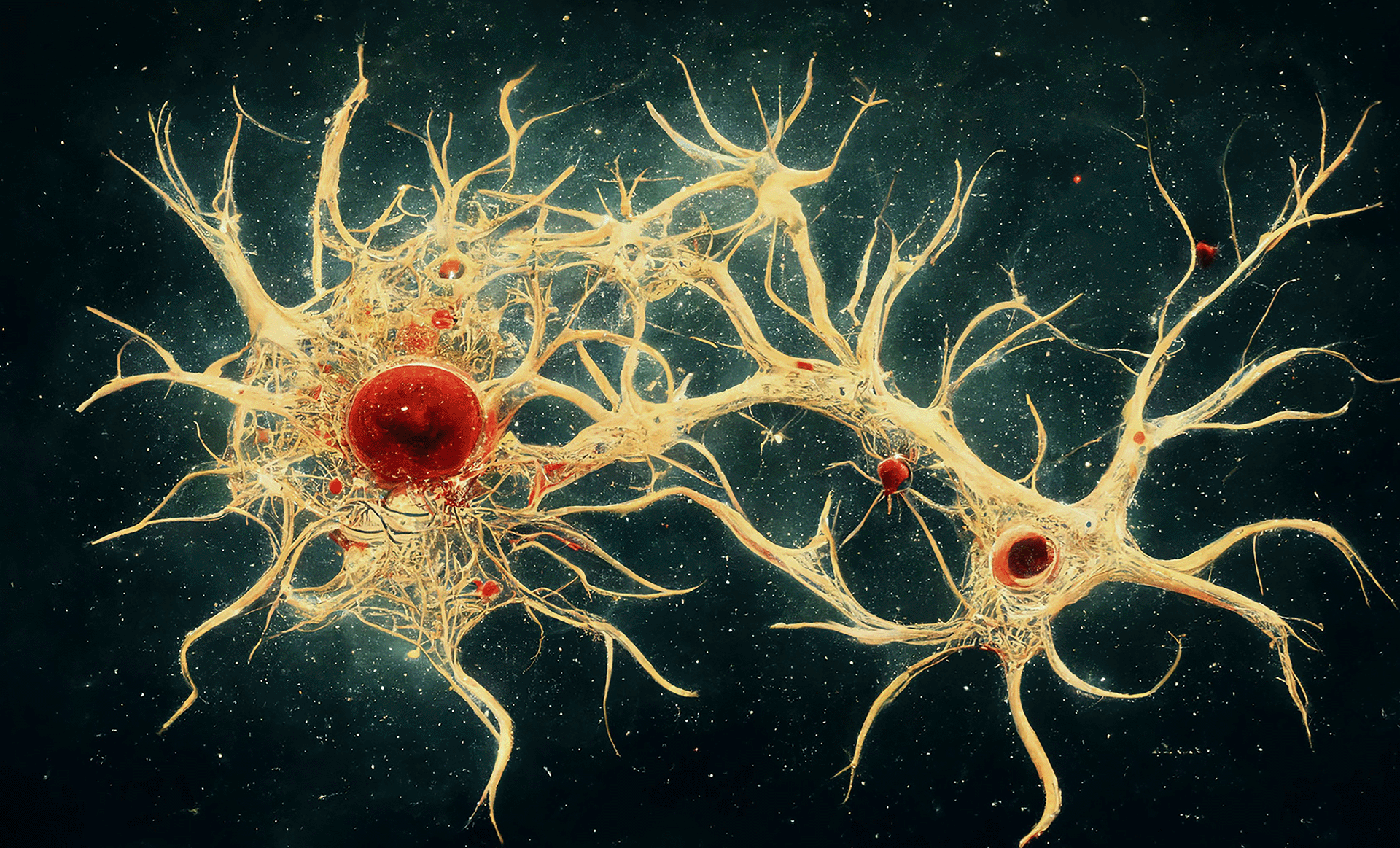 An artistic interpretation of cancer cell ensheathment on blood vessels.