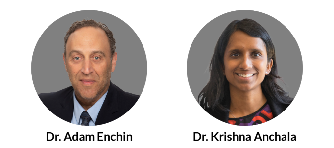 Headshots of Dr. Adam Enchin and Dr, Krishna Anchala