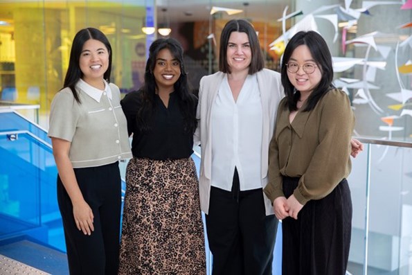 Tiffany Yam, Chowmiya Premakumar, Amanda Ellenberger and Susan Hu posing for a group photo