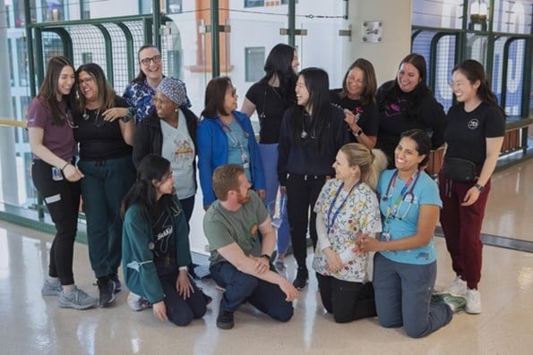 The 7D Inpatient Paediatric Medicine team posing for a group photo.