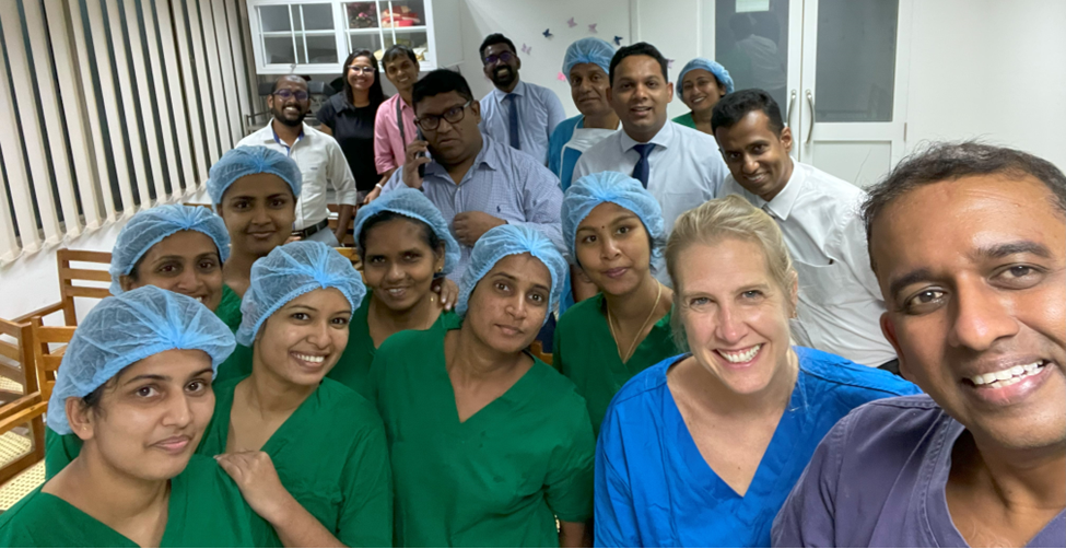 A group photo of the surgical team in Sri Lanka.