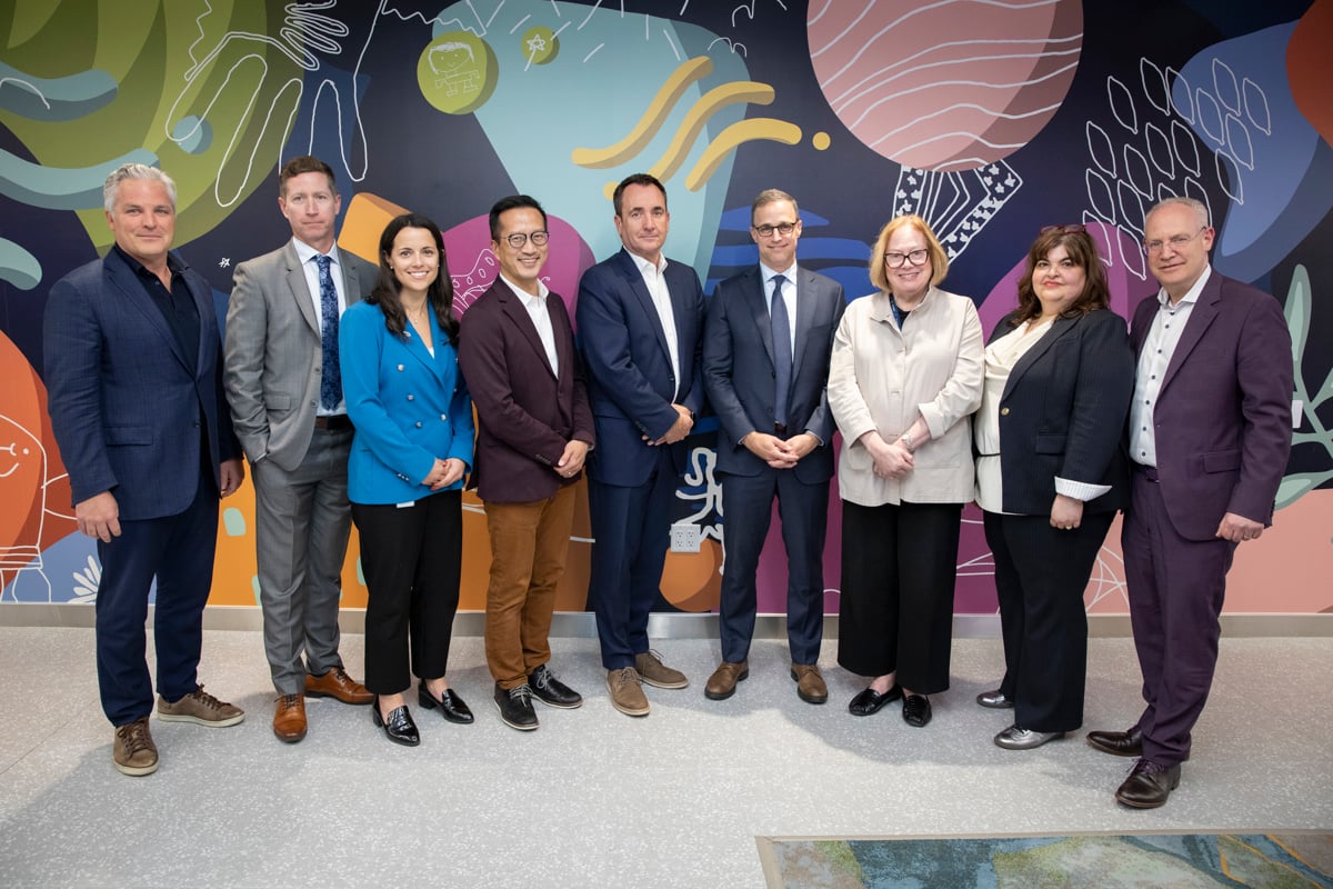 Microsoft Canada and SickKids leaders pose at SickKids